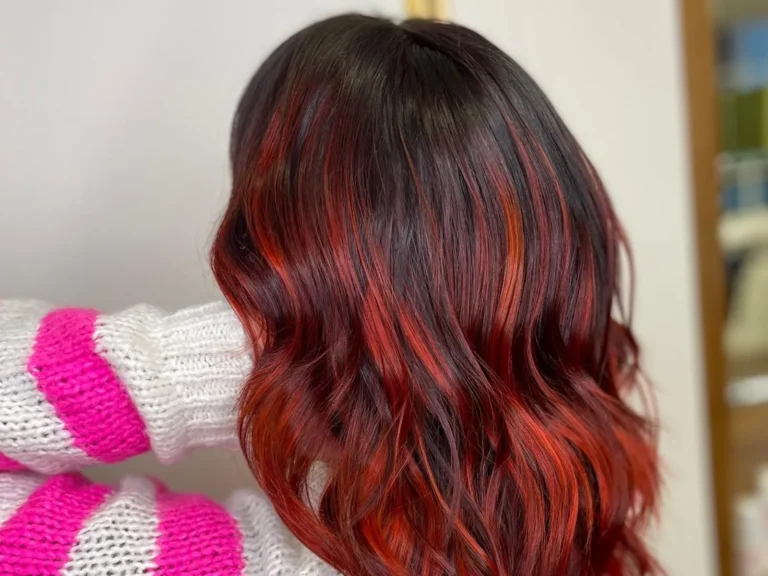 Wavy bob with copper balayage colour by Abi Clark, Horsham, West Sussex