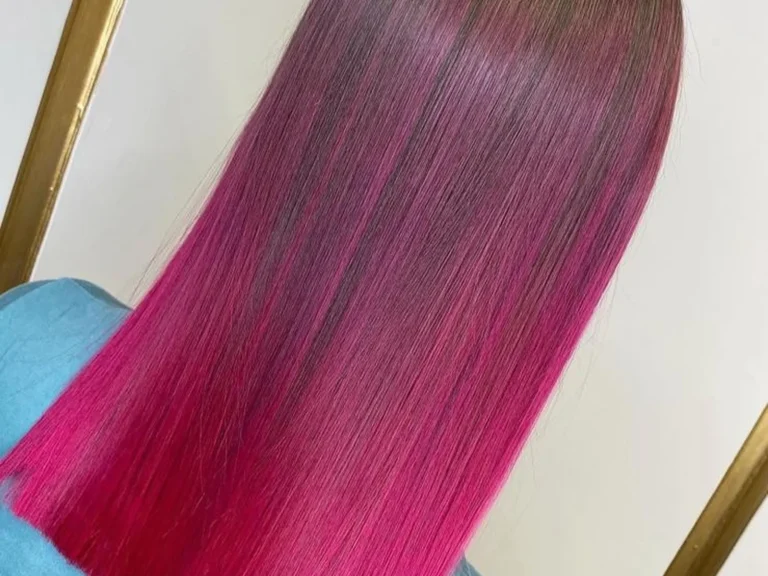 Magenta pink ombre hair colour by Abi Clark, Horsham, West Sussex