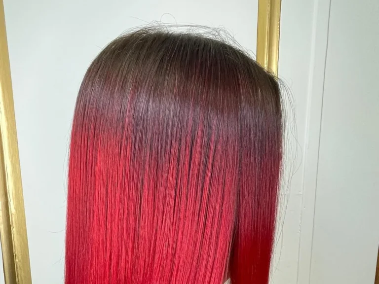 Red and black ombre hair colour by Abi Clark, Horsham, West Sussex
